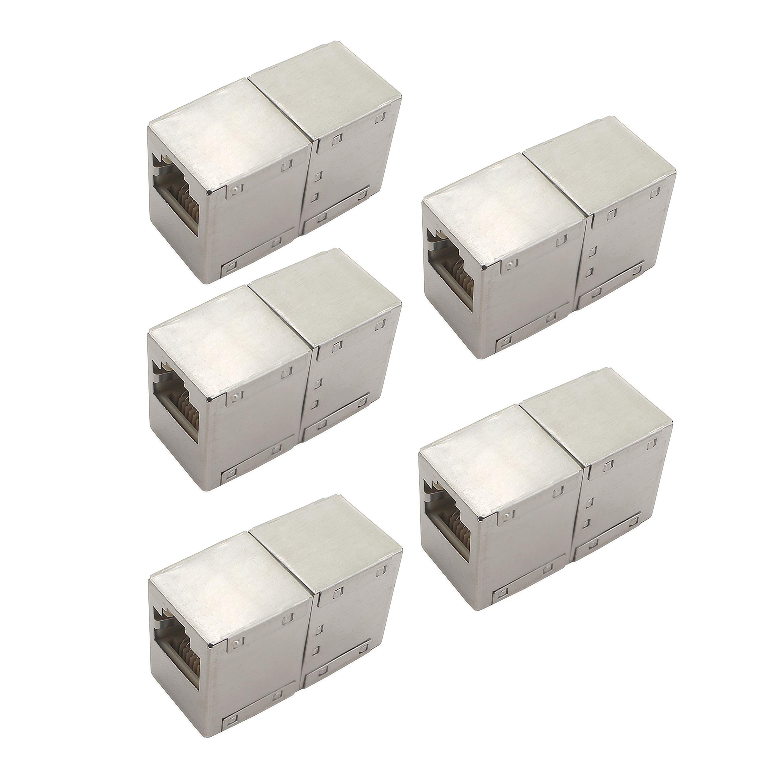 1aTTack.de Cat. 5 cable connectors cable connector RJ45 fully metal shielded compatible with Cat5 Cat6 Cat7 Cat8 5 pieces