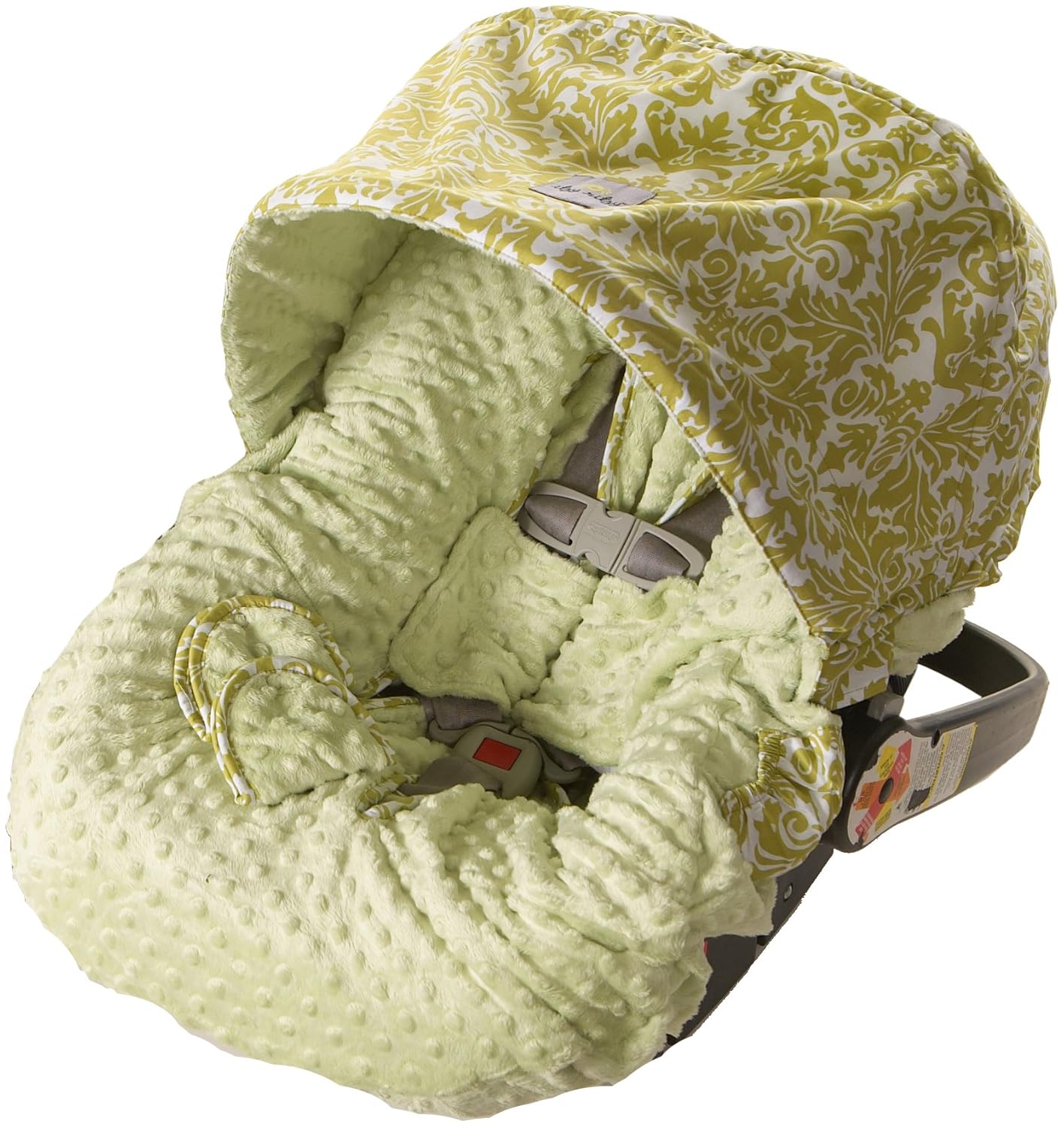 Amazon Com Itzy Ritzy Infant Car Seat Cover Avocado Damask Baby