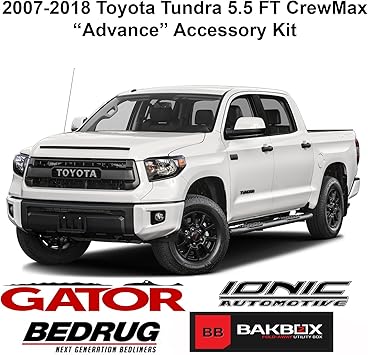 Amazon Com Gator Covers Custom Kits Fits 2007 2018 Toyota Tundra Crewmax 5 5 Foot Bed No Track Sys Accessory Advance Kit Hard Folding Tonneau Cover 5 Curved Nerf Bars Carpet Bed Mat Tool Box