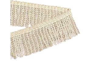 BEL AVENIR Curtain Fringes Bullion Fringe Trim 5.3 Yard x 3 Inches Fabric Trims Sewing DIY Decoration for Curtain Sofa Clothes - Beige