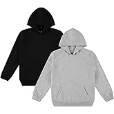 Sezzit Boys' 2-Pack Hoodie Fleece Pullover Sweatshirts with Kangaroo Pocket – Tagless, Machine Washable –Sizes 2T-18