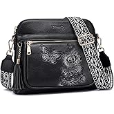 VIMUTI Crossbody Purses for Women Trendy,Vegan Leather Crossbody Bag Multi-Pocket Travel Shoulder Handbag with Tassel | Embossed Design, Adjustable Strap, Lightweight Purse, Medium, Soft Leather