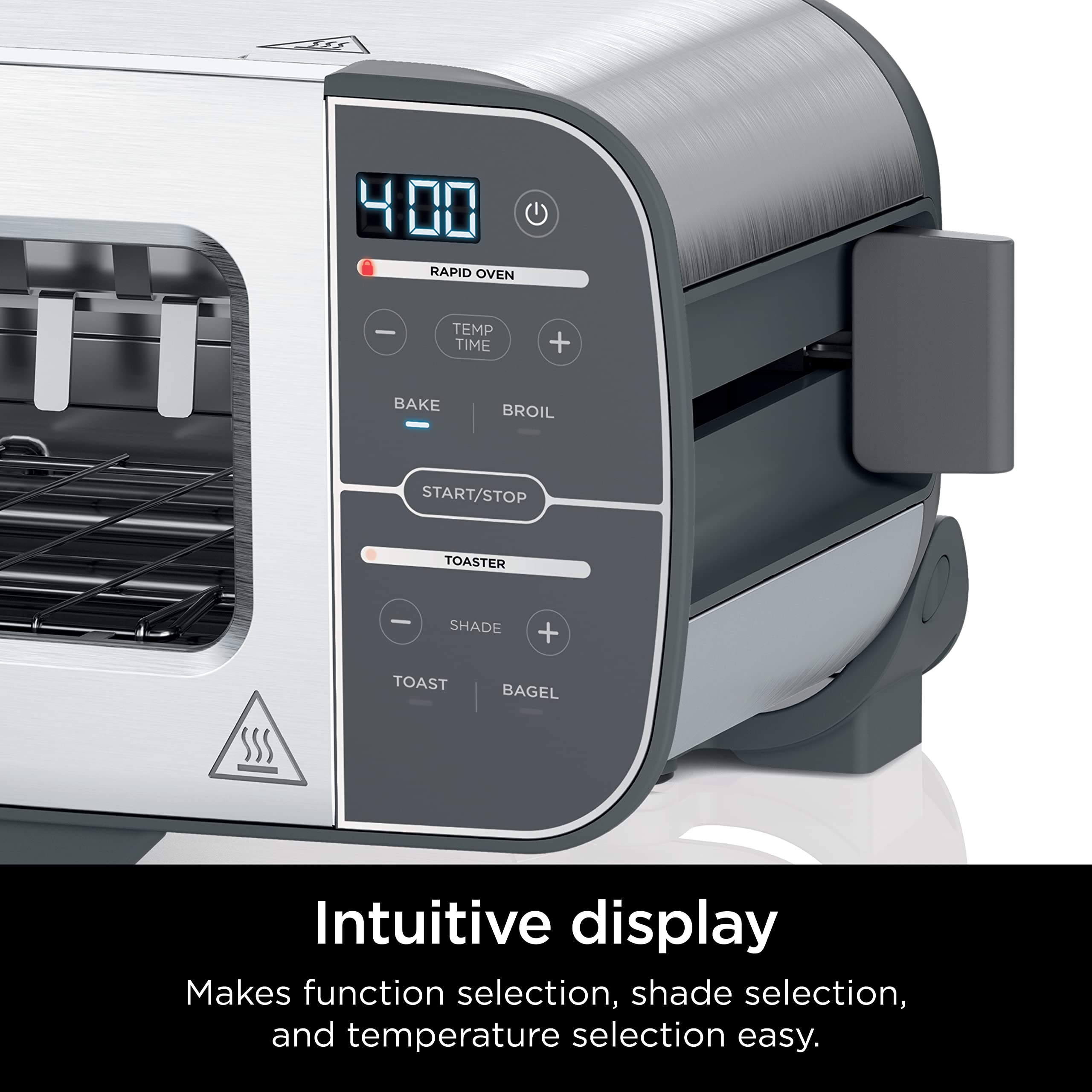 Ninja ST100 Foodi 2-in-1 Flip Toaster, 2-Slice Capacity, Compact Toaster Oven, Snack Maker, 1500 Watts, Stainless Steel