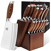 MSY BIGSUNNY Knife Block Set 17-piece Knife Set with Wooden Block - German Steel Perfect Cutlery Set Gift
