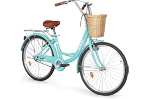 OUTROAD OUTDOOR CAMPING GARDEN PATIO Outroad Beach Cruiser Bike, 24/26 inch Commuter Bicycle for Adult Men and Women,High-Carbon Steel Comfortable City Bikes with Rear Rack or Basket