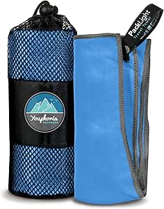 Youphoria Outdoors Microfiber Camping Towel Fast Drying Lightweight - Quick Dry Travel Towel &amp; Sport Towel - 3 Size Options