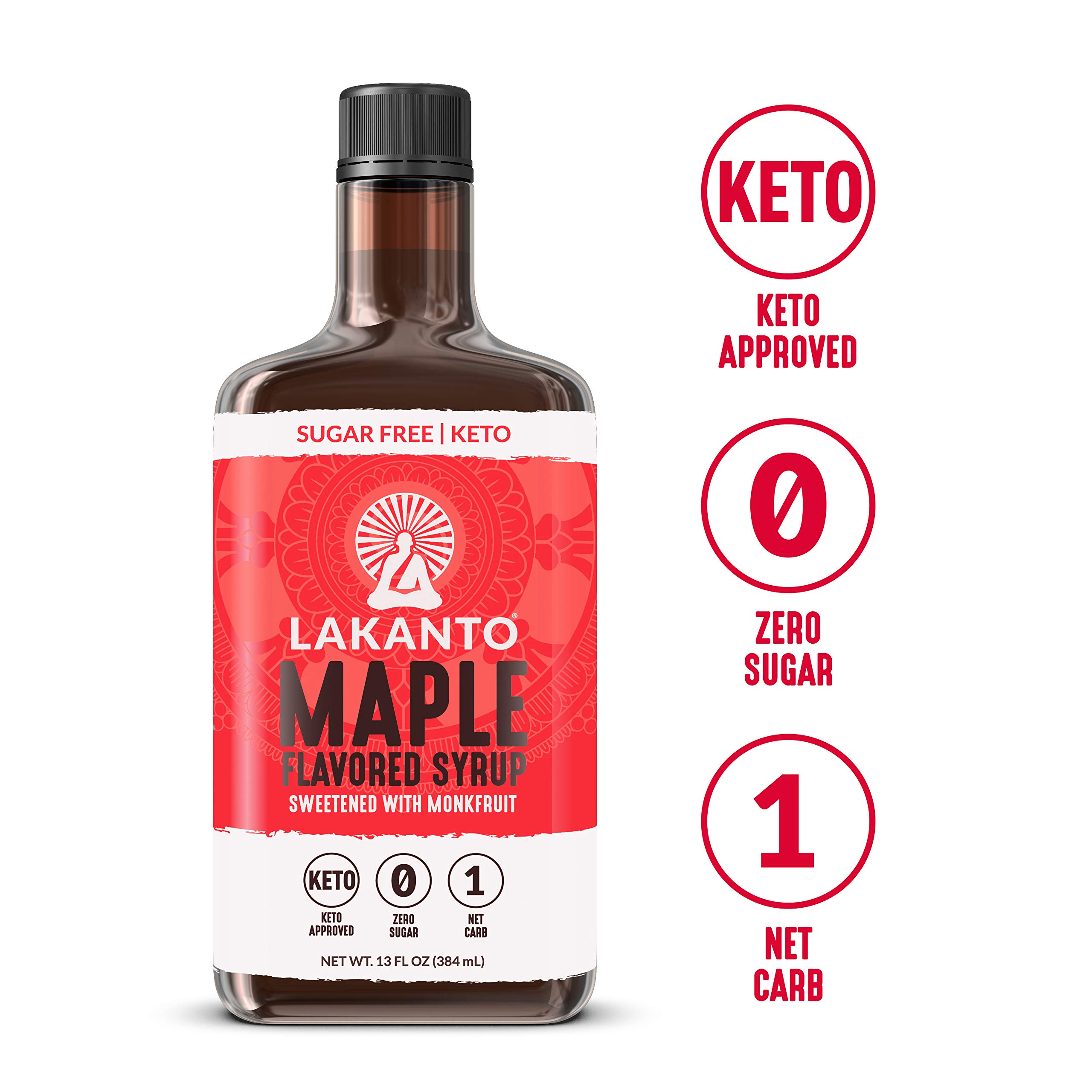 Lakanto Maple Flavored SugarFree Syrup, 1 Net Carb ( Maple Syrup,13 oz