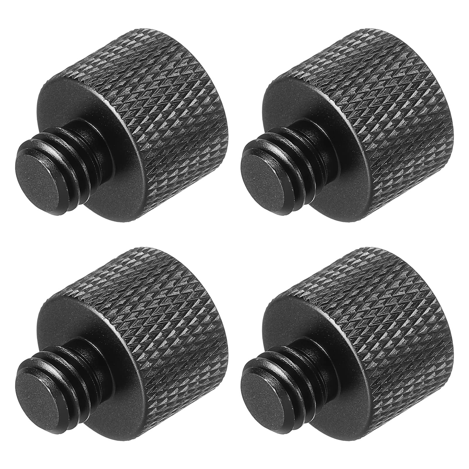 PATIKIL Mic Stand Adapter 3/8 Male to 5/8 Female Camera Screw Thread Adapter for Microphone Tripod Stand Black 4 Pack — image 1