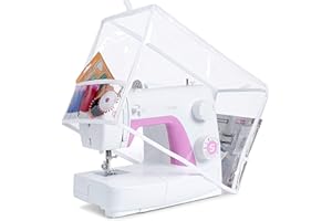 Addicted DEPO Sewing Machine Cover with Convenient Pockets - Protective Quilted Dust Cover Pro - Universal for Most Standard Singer & Brother Machines - | Rodi's (Clear)