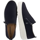 CUSHIONAIRE Platform Slip On Womens Sneakers, Casual Perforated Fashion Sneakers for Women with Supportive Comfort Design, Wide Widths Available