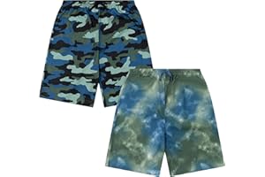 Us Angels Boys Soft Knit Lounge Pajama Shorts, Size 8-20, 2 Pack