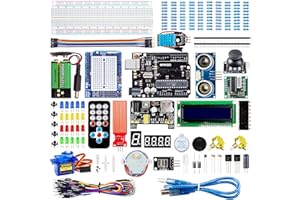 Smraza Super Starter Kit Project Kit with Breadboard, Power Supply, Jumper Wires, Resistors, LED, LCD 1602, Sensors, Detailed Tutorial for Project, Compatible with Arduino UNO R3 Project