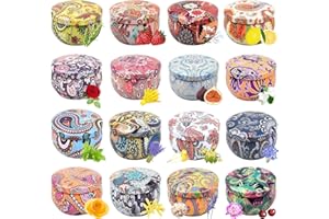 Howemon Scented Candles Gift Set, Natural Soy Wax Portable Travel Tin with Strongly Fragrance Essential Oils for Stress Relief and Aromatherapy - 16 Pack