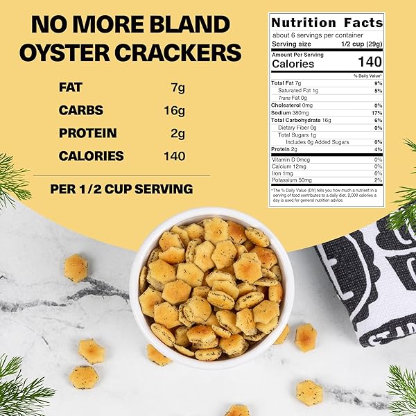 WICKED MINIS SOUP & OYSTER CRACKERS – SALTINE & SALTED FLAVORED MINI PUFFED SOUP, SAVORY SNACKING MIX, SEASONED CROUTONS SALAD TOPPERS, CRACKERS FOR CHILI 6OZ (GARDEN DILL)