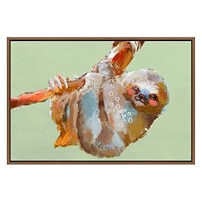 SIGNWIN Framed Canvas Wall Art Colorful Animals Abstract...