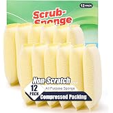 All-Purpose Non Scratch Sponges，Sponges Kitchen for Washing and Cleaning Dishes, Non-Stick Cookware,Premium Scrub and Scrubbers，Cleaning of Kitchen, Bathroom,and Household,12Pad