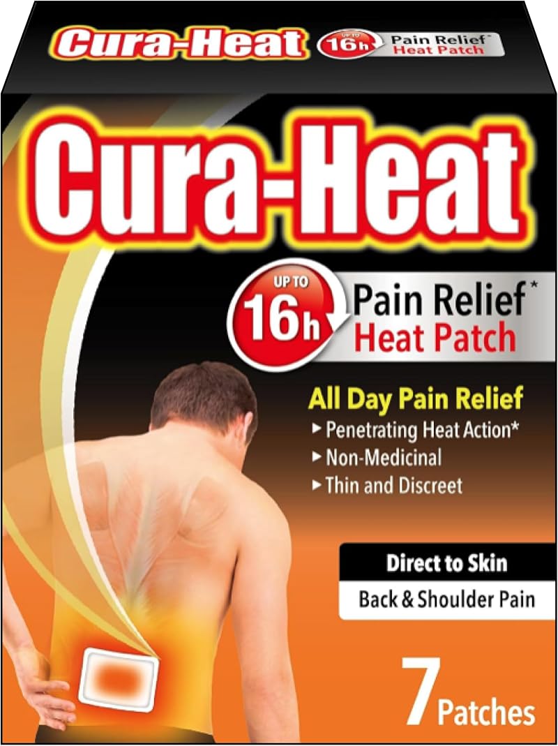 Cura-Heat Back & Shoulder Pain Direct to Skin Patches 7 Pack Brand Cura-heat
