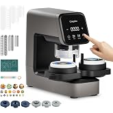 Caydo Electric Button Maker Machine Multiple Sizes 1/1.25/2.25 inch BM Pro | Interchangeable Molds for Custom Pins, Bulk Orders &amp; Craft Fairs, 300pcs Button Supplies Kit for Small Business Vendors