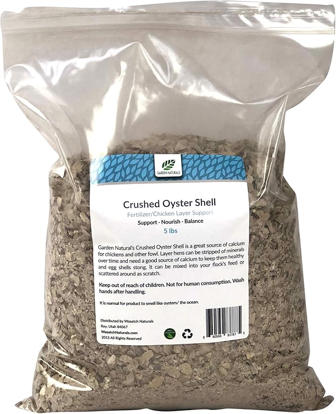 5 Pounds All Natural Crushed Oyster Shells for Poultry Birds and
