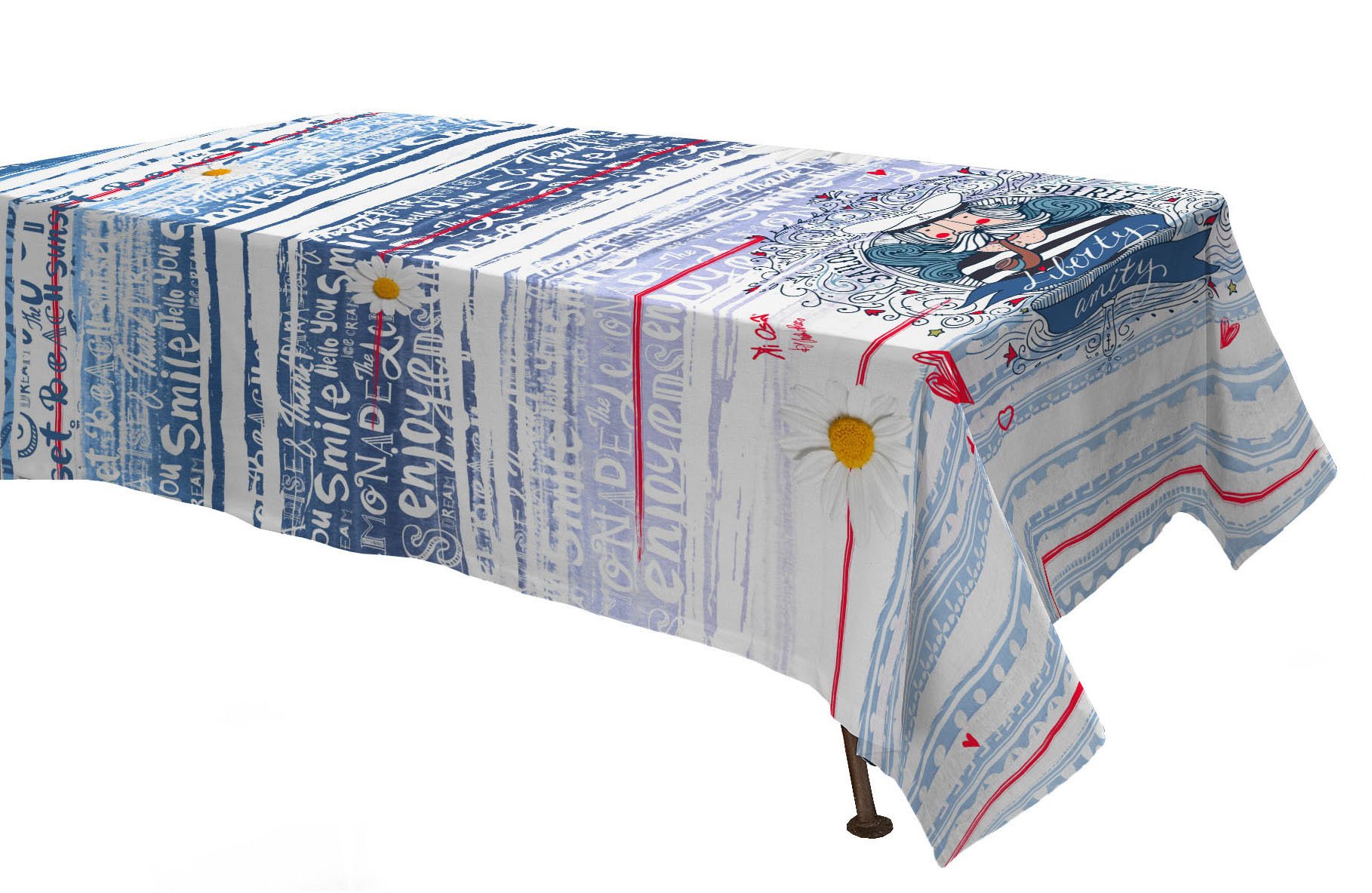 Italian Bed Linen Panama Digital Printed Tablecloth, 180x270cm, TV15, TV 15, 180 x 270 cm