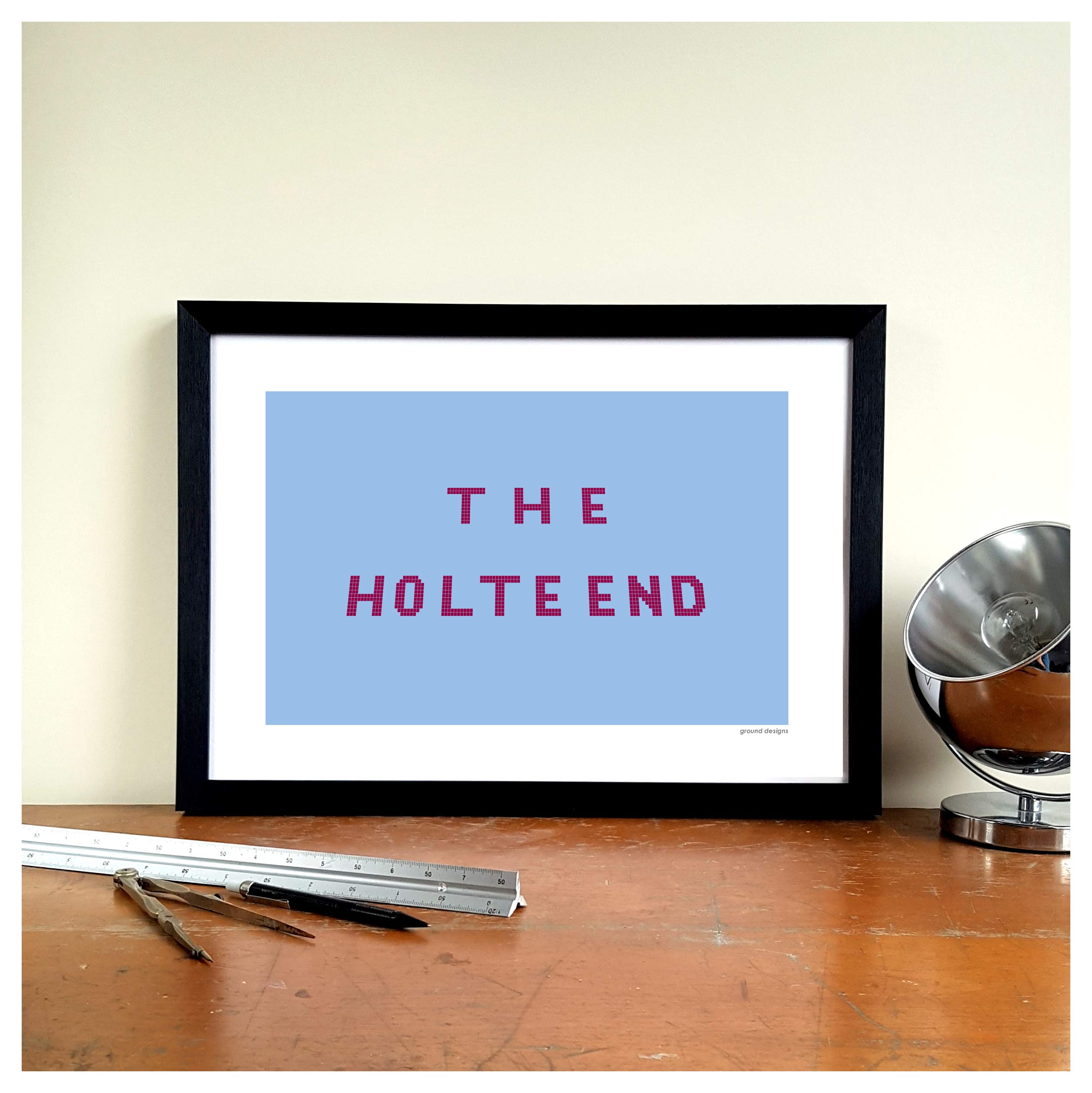 GroundDesigns ASTON VILLA Football Gift HOLTE END Villa Park AVFC Graphic Art Print