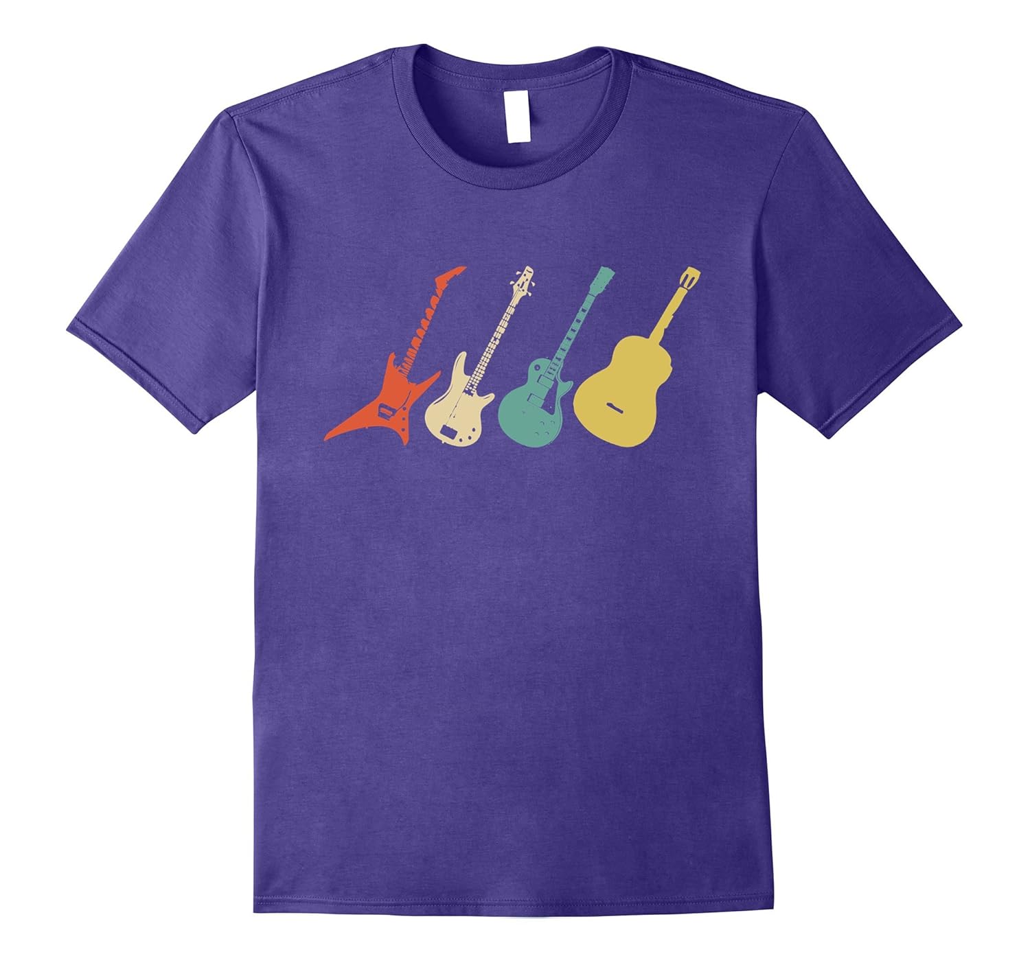 Vintage Guitar T Shirt Electric and Acoustic-Rose