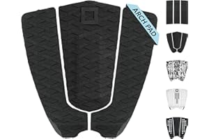Surf Squared 3-Piece Traction Pad - Arch, Flat, or Front - Maximum Grip, Super Strong 3M Adhesive - Fits All Surfboards: Shortboard, Fish, Longboard, SUP, Skimboard - Stomp or Deck Pad