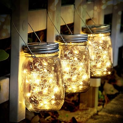 Buy Solar Lights Garden 3 Pack Solar Mason Jar Lights 30 Led Water Proof Outdoor Fairy Lights Indoor Outdoor Hanging Lantern For Garden Wedding Christmas Decorative Lighting Warm White Online In Turkey B082y5l131