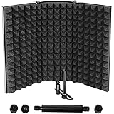 Microphone Isolation Shield, Professional Studio Recording Equipment for Sound Booth, High Density Absorbing Foam Front & Ven