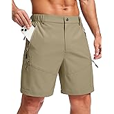 Pudolla Men's Hiking Cargo Shorts 9"/7"/11" Lightweight Outdoor Shorts for Men Trip Golf Camping Casual with 5 Zipper Pockets