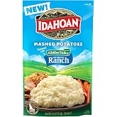 Idahoan Instant Mashed Potatoes with Hidden Valley Ranch | 4oz - Pack of 12 | Real Idaho Potatoes and Zesty Ranch Seasoning | Rich and Creamy | Gluten-Free | Easy to Prepare Side Dish or Dinner Meal