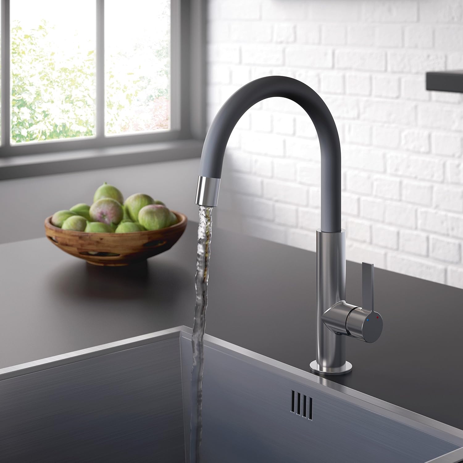 Bristan MLB SNK BLK Melba Kitchen Sink Mixer Tap with Swivel Spout, Black - Image 3