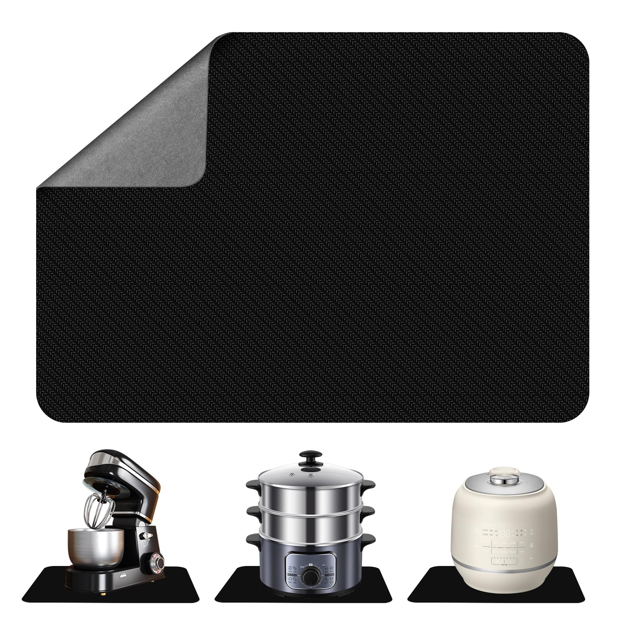 Photo 1 of 17" x 12" Small Appliance Slider for Countertop, Sliding Tray for Kitchen Appliances, 360° Rotating Sliding Pad for Coffee Maker, Heat Resistant Mat Cut to Fit Stand Mixer, Air Fryer, Microwave