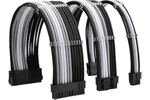 FormulaMod Sleeve Extension Power Supply Cable Kit 18AWG ATX 24P+ EPS 8-P+PCI-E8-P with Combs for PSU to Motherboard/GPU Fm-N