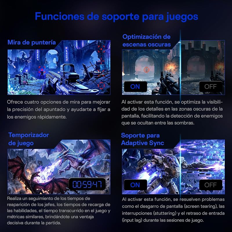 Monitor Gaming 27 Pulgadas QHD IPS 200Hz(OC 220Hz), 1 ms MPRT