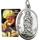 Westmon Works St Matthew Medal Italian Metal Medallion with Holy Prayer Card