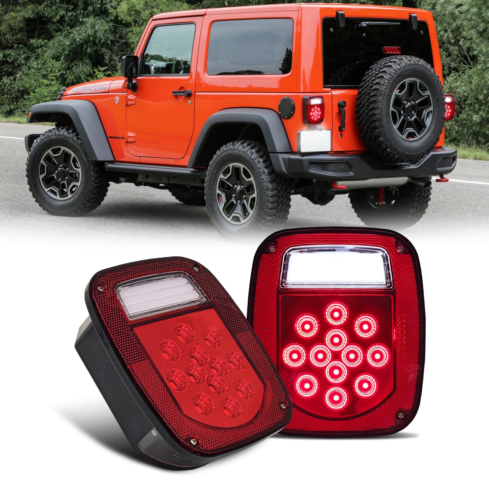 4-Pack 16 LED Universal Tail Lights - 12V Stop/Turn/Tail/Reverse Lights For Trailers & Trucks