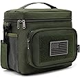 FlowFly Tactical Lunch Bag Large Insulated Lunch Box Cooler Tote for Men, Women with MOLLE/PALS Webbing (Army#Green, Medium)