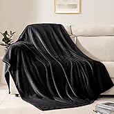 BEAUTEX Fleece Blanket Twin Size Super Soft Flannel Throw Blanket Lightweight Fuzzy Plush Blanket for Couch Sofa or Bed All Seasons (Black, 60" x 80")
