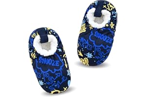 VAGUKU Boys House Slippers With Non Skid Bottoms, Cute Animal Slipper Socks With Grippers For Big Kids, Cozy Soft Sole Warm Fuzzy House Shoes