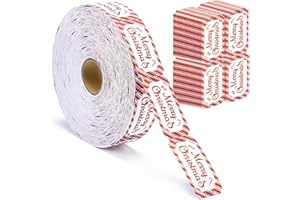 Pasimy 1000 Pcs Christmas Tickets Roll Single Merry Christmas Raffle Tickets Red Numbered Card Fundraiser Events Door Prizes Drinks Entry Class Reward Events for Xmas Carnival Party Supplies