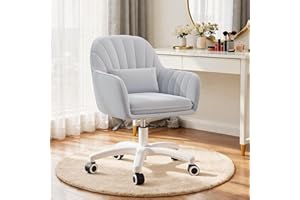 Aivermeil Office Chair, Velvet Home Office Chair with Adjustable Height, 360° Swivel Computer Chair with Mid-Back Upholstered
