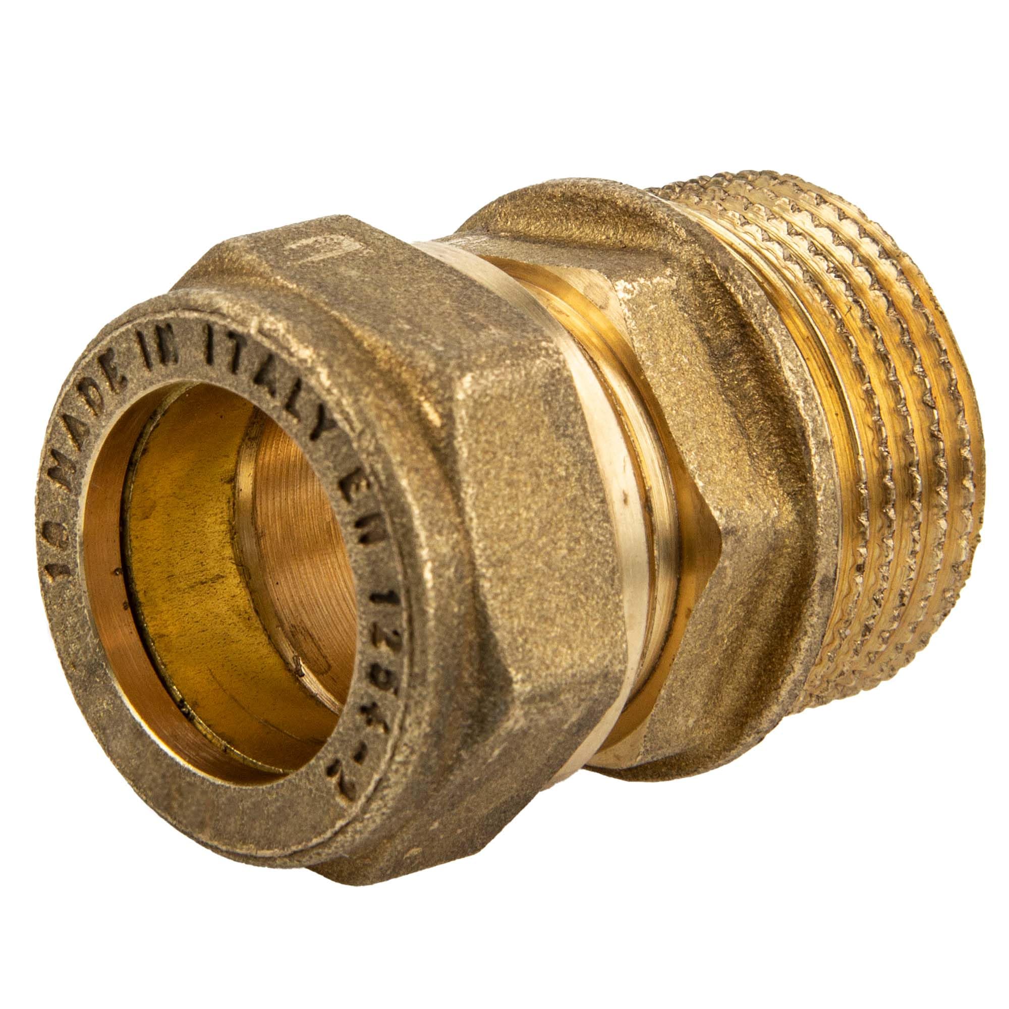 Tecuro Brass Compression Connector Einschraubver Chraubung with Cyl. Thread 15 mm x 1/2 Male