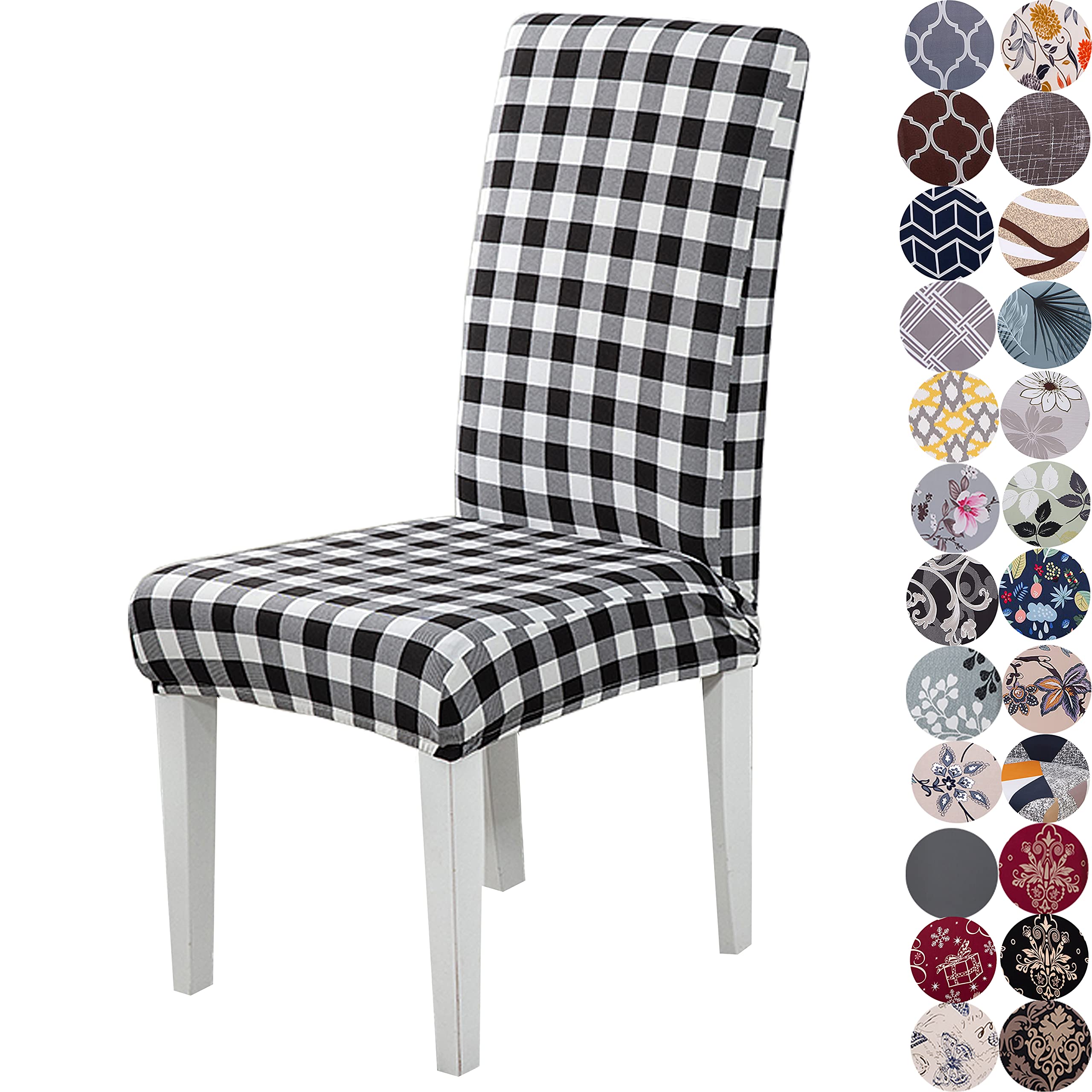 Photo 1 of Lalluxy Stretchy Parson Chair Slipcovers for Dining Room Chair seat Covers Chair Protectors for Party Pet Protection Universal Fit Soft Polyester (Set of 4, Buffalo Check)