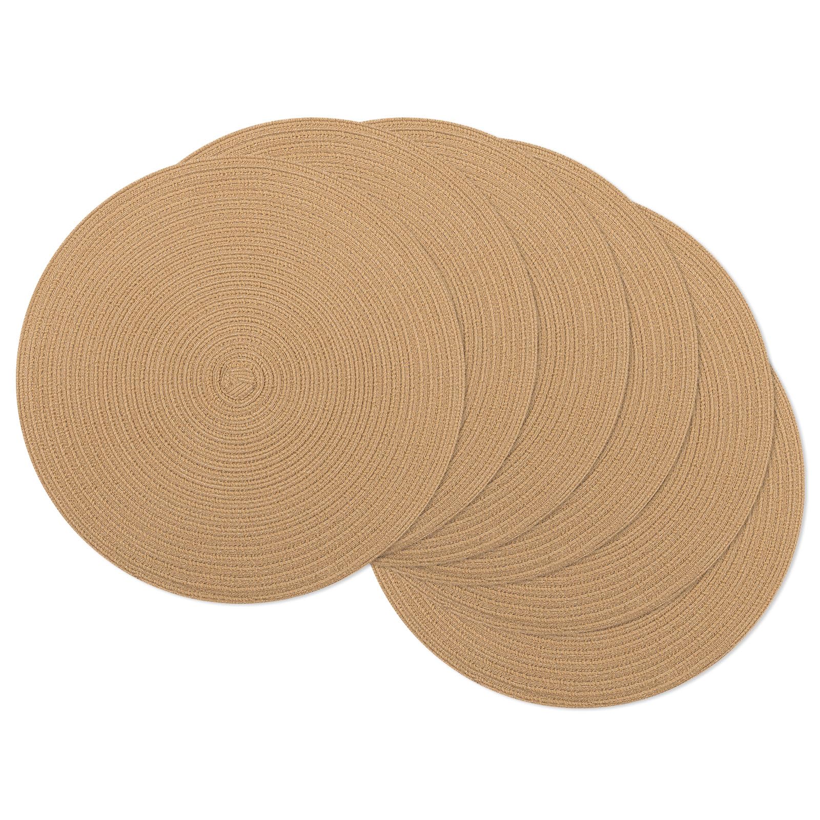 SHACOS 15 inch Round Braided Placemats Set of 6 Non Slip Heat Resistant ...