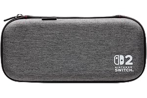 Capa PowerA Slim para Nintendo Switch 2 - Cinza mesclado escuro, Oficialmente Licenciada, Capa Protetora, Comporta 10 Game Cards, Protetor de Tela Acolchoado, Suporte de Jogo Integrado