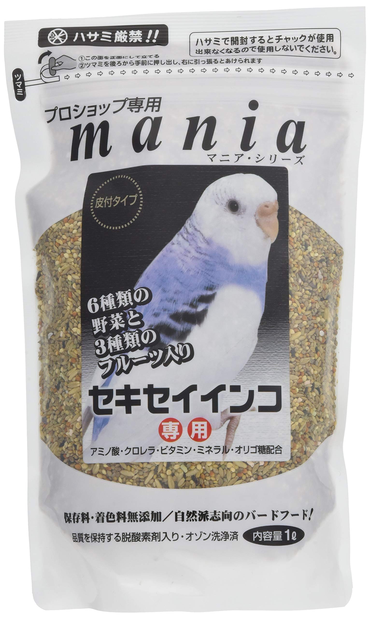mania(マニア) プロショップ専用 セキセイインコ 野菜,フルーツ風味 1リットル (x 1)商品画像