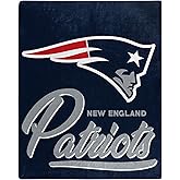 Northwest NFL New England Patriots Unisex-Adult Raschel Throw Blanket, 50" x 60", Signature