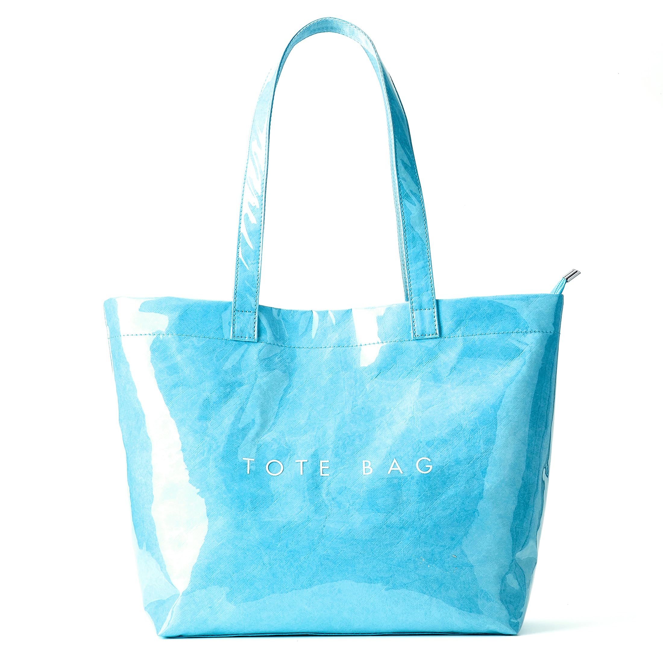 KALIDI PVC Zipper Tote Bag, Kraft Paper Beach Bag