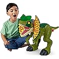 Fisher-Price Imaginext Jurassic World Dinosaur Toy Thrash Attack Dilophosaurus 16+ Inch with Lights & Sounds for Pretend Play Kids Ages 3+ Years